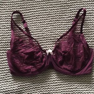Maroon lace bra